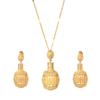 Ethiopian Gold Color Pendant Necklace Earrings Middle Eastern Arab Women Jewelry Set view 1