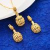 Ethiopian Gold Color Pendant Necklace Earrings Middle Eastern Arab Women Jewelry Set view 2