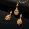 Ethiopian Gold Color Pendant Necklace Earrings Middle Eastern Arab Women Jewelry Set view 3