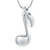 Hearbeingt Music Note Cremation Jewelry Necklace Urn Memorial Keepsake Pendant for Ashes with Funnel Fill Kit (Silver) view 1