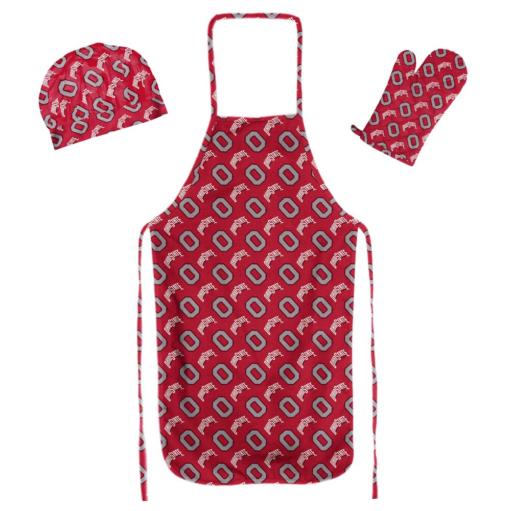 Northwest NCAA Ohio State Buckeyes 3-Piece Apron, Oven Mitt and Chef Hat Set, One Size, Team Colors