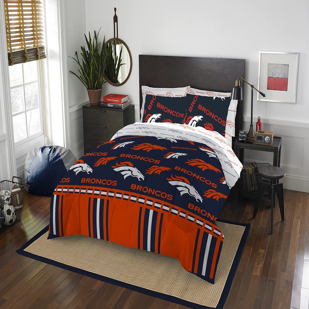 Northwest NFL Denver Broncos Unisex-Adult Bed in a Bag Set, Queen, Rotary