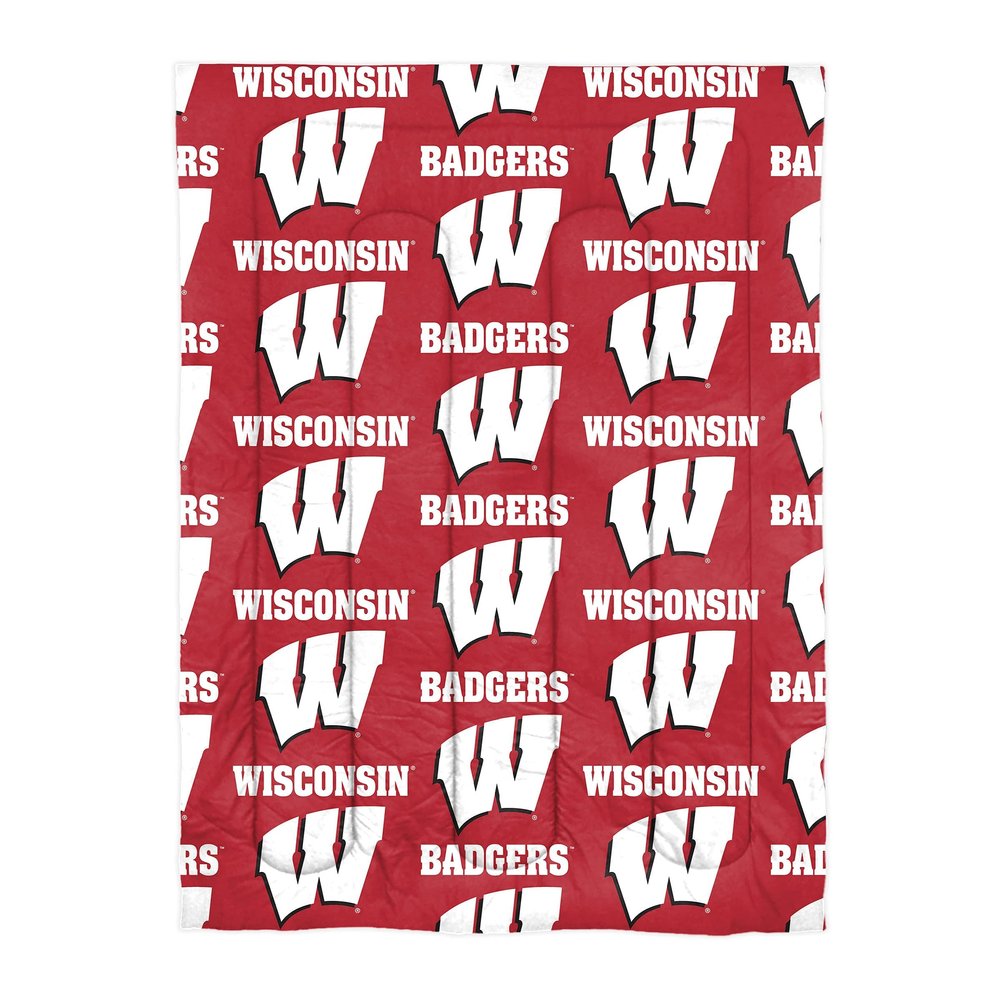 Northwest NCAA Wisconsin Badgers Unisex-Adult Bed in a Bag Set, Twin, Rotary