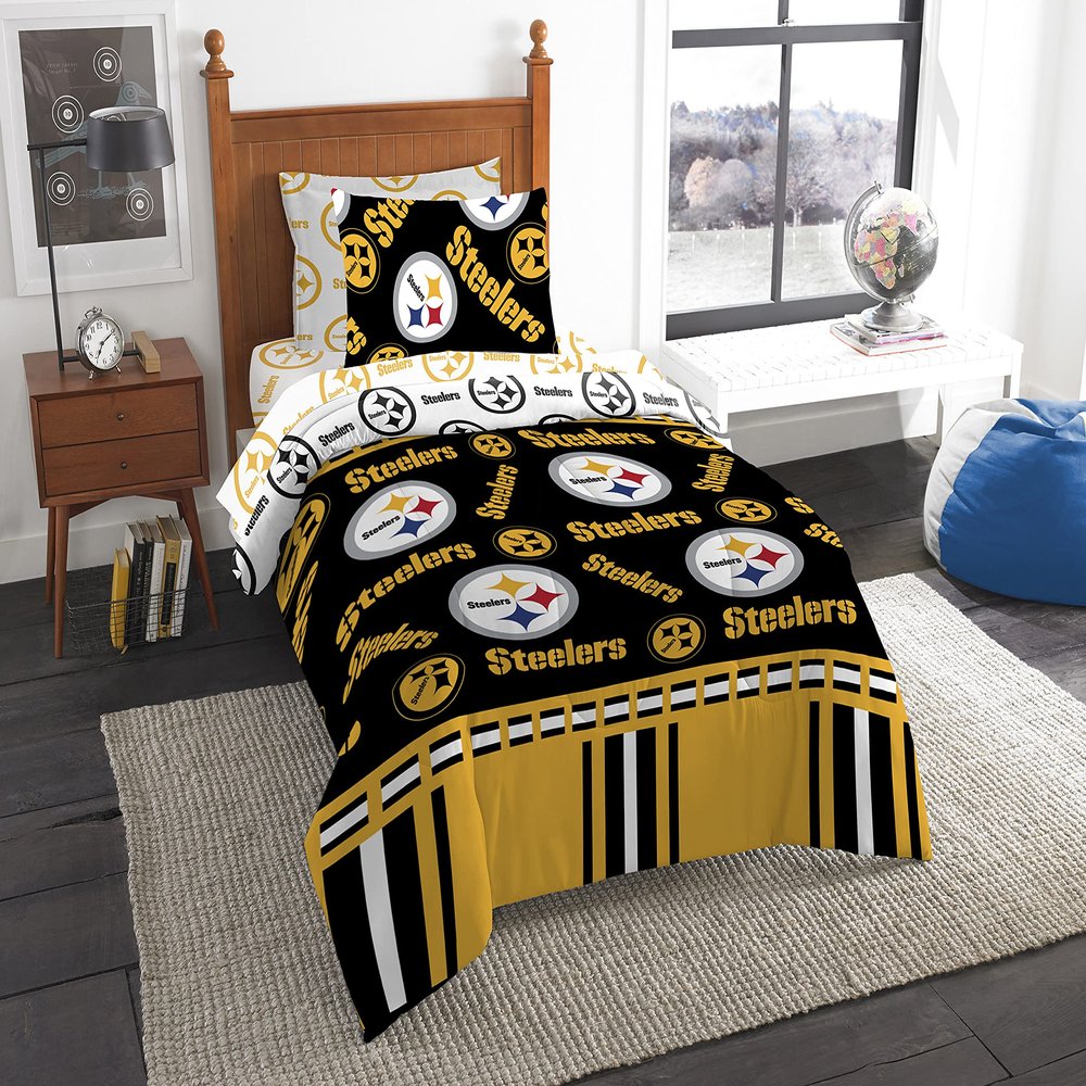 Northwest NFL Pittsburgh Steelers Bed in a Bag Set, Twin, Rotary