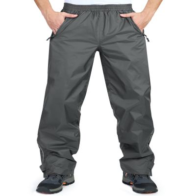 33,000ft Men's Rain Pants, Waterproof Rain Over Pants, Windproof Outdoor Pants for Hiking, Fishing Grey