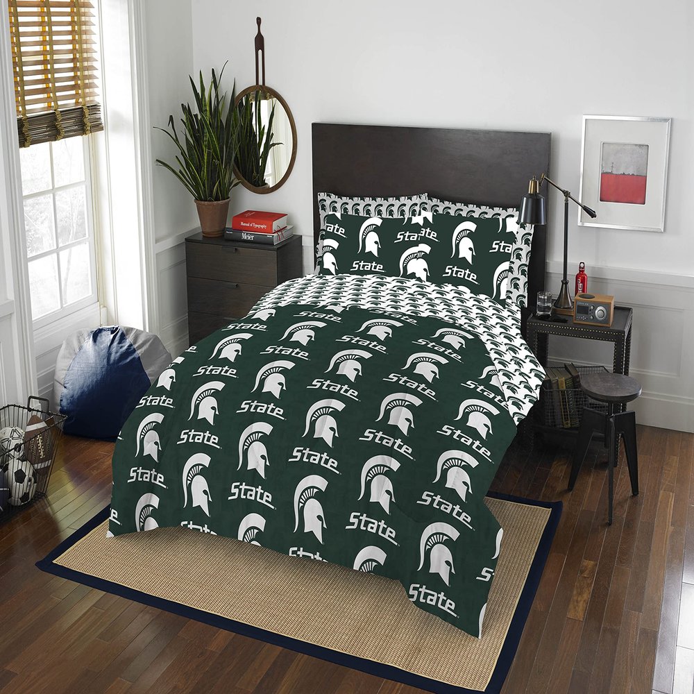 Northwest NCAA Michigan State Spartans Unisex-Adult Bed in a Bag Set, Queen, Rotary