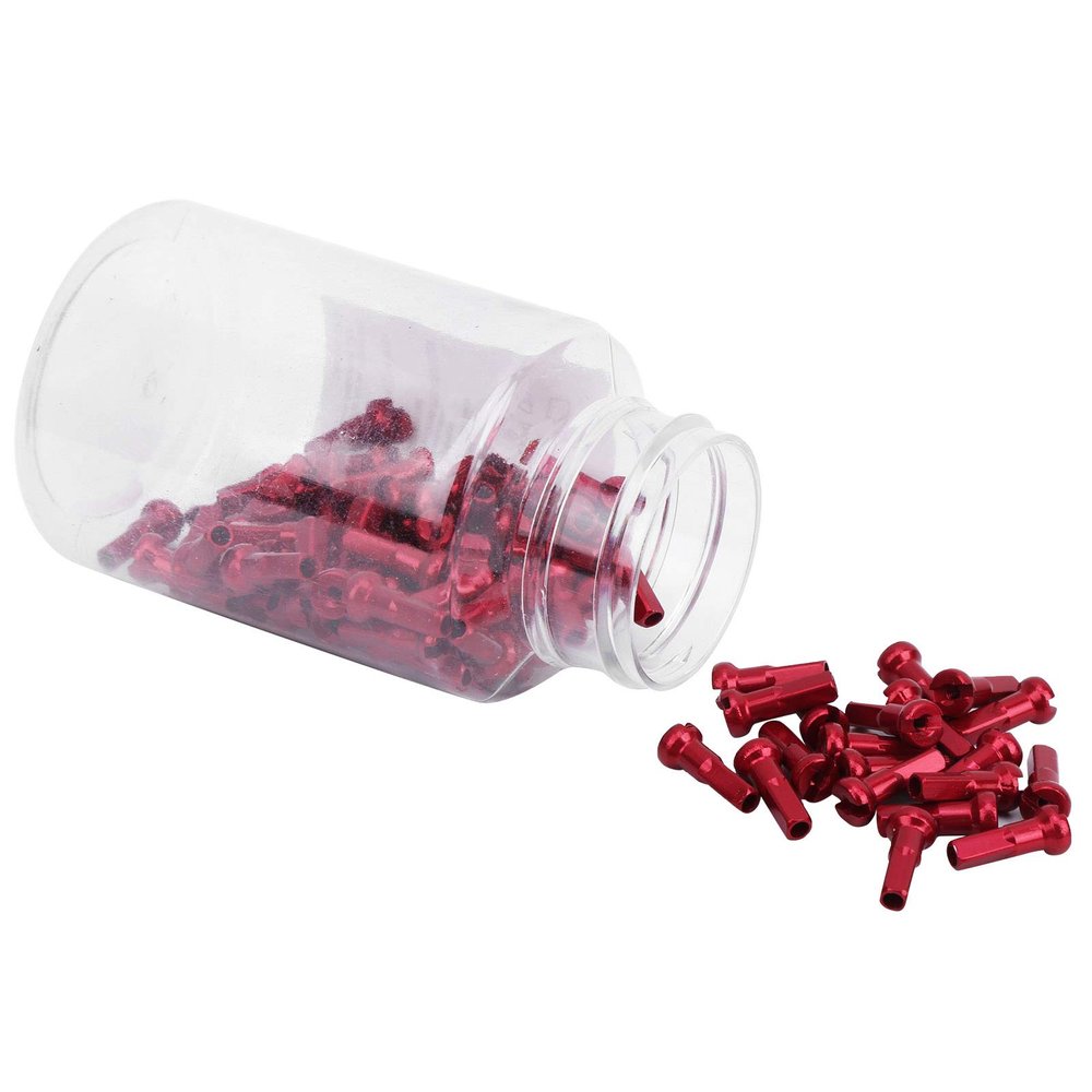 Bike Spoke Nipples, 100 Pcs Aluminum Alloy Bicycle Spoke Cap Bike Spoke Nipples Spoke Cover Cycling Accessory(Red)