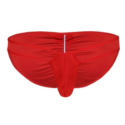 DINGGUANGHE-CUP Men's Thongs, Briefs Mens Lingerie Underwear Low-Waisted Underpants Bikini Briefs Panties (Color : Red, Size : Large)