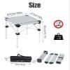 iClimb Lightweight Stable Alu. Folding Square Table Roll Up Top with Carry Bag for Camping Picnic Backyards BBQ Camp Kitchen (Silver, S) view 3