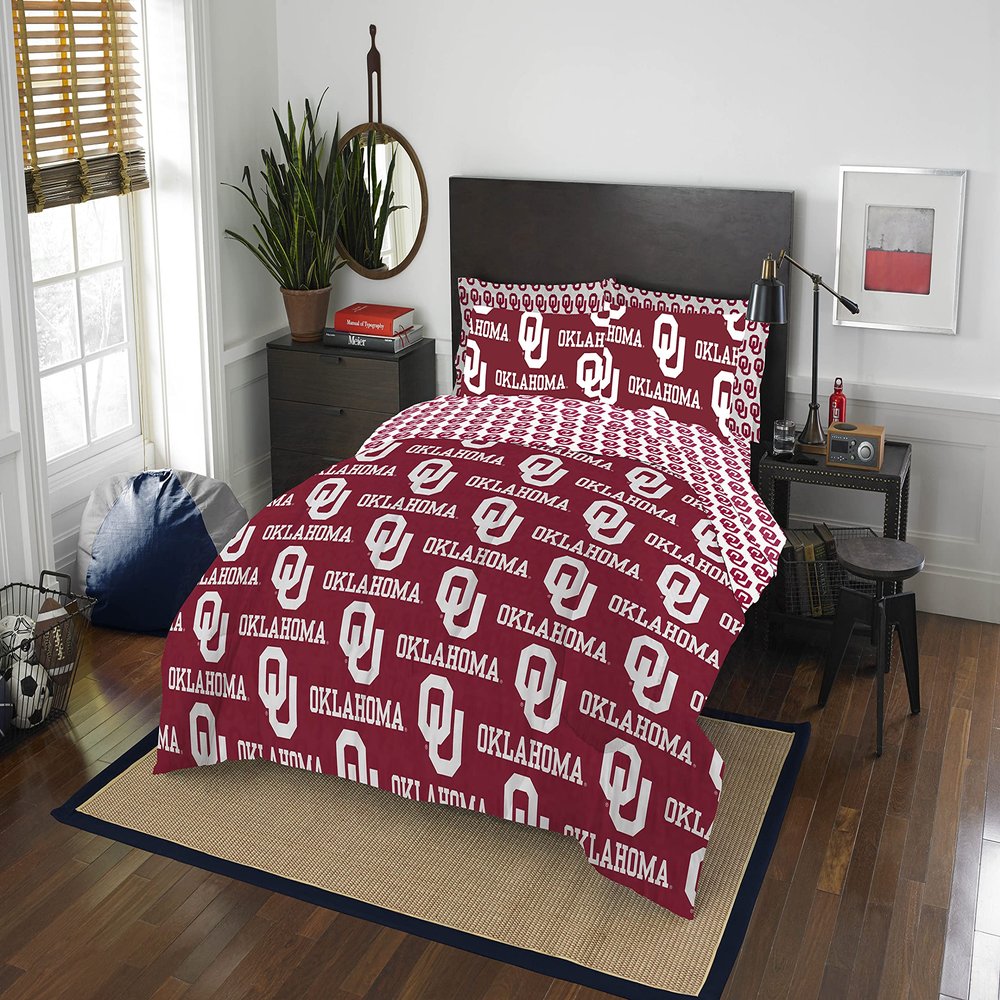 Northwest NCAA Oklahoma Sooners Unisex-Adult Bed in a Bag Set, Queen, Rotary