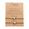 2Pcs/set Pinky Promise Long Distance Matching Bracelets Love Heart Adjustable for Couples Best Friends Couple Friendship Relationship Boyfriend Girlfriend Family Jewelry-Heart view 1