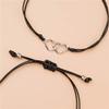 2Pcs/set Pinky Promise Long Distance Matching Bracelets Love Heart Adjustable for Couples Best Friends Couple Friendship Relationship Boyfriend Girlfriend Family Jewelry-2 Heart view 3