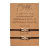 2Pcs/set Pinky Promise Long Distance Matching Bracelets Love Heart Adjustable for Couples Best Friends Couple Friendship Relationship Boyfriend Girlfriend Family Jewelry-Infinity view 1