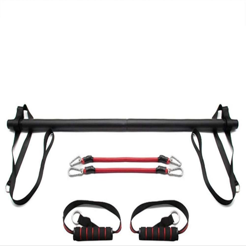 qiuqiu Pilates Bar Set, Pilates Bar with Resistance Band, Elastic Adjustable Resistance Bands Pilates Stick with Foot Loop for Yoga, Stretch, Sculpt,-2 Resistance Bands