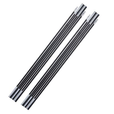 Zerodis Camping Tent Pole, Pack of 2 Black Fiberglass Camping Tent Pole Bars Outdoor Sunshelter Support Rods Awning Frames Kit Tent Replacement Pole for 1-2 Person Camping Tent