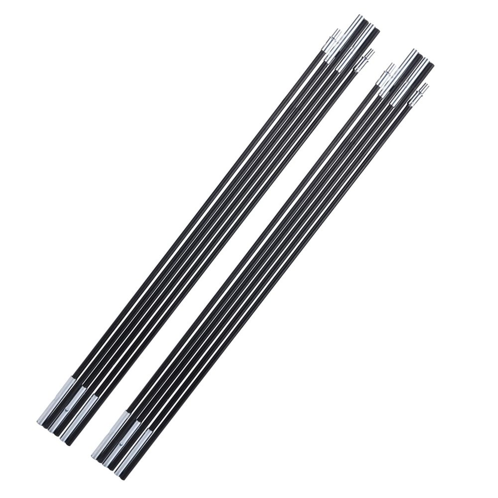 Zerodis Camping Tent Pole, Pack of 2 Black Fiberglass Camping Tent Pole Bars Outdoor Sunshelter Support Rods Awning Frames Kit Tent Replacement Pole for 1-2 Person Camping Tent