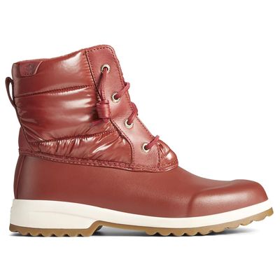 Sperry Women's Maritime Repel Snow Boot, Red Nylon, 8 Medium