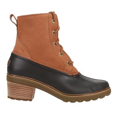 Sperry Women's Saltwater Heel Snow Boot, Brown Snake, 5 Medium