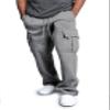 Andongnywell Men's Cargo Pants Slim Fit Casual Jogger Pant Sweatpants Elastic Waist Drawstring Trousers (Light Grey,XX-Large) view 2