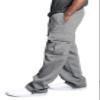 Andongnywell Men's Cargo Pants Slim Fit Casual Jogger Pant Sweatpants Elastic Waist Drawstring Trousers (Light Grey,XX-Large) view 3