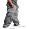 Andongnywell Men's Cargo Pants Slim Fit Casual Jogger Pant Sweatpants Elastic Waist Drawstring Trousers (Light Grey,XX-Large) view 4