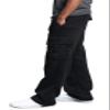Andongnywell Men's Cargo Pants Slim Fit Casual Jogger Pant Sweatpants Elastic Waist Drawstring Trousers (Black,Medium) view 2