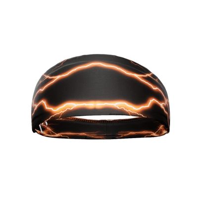 Elite Athletic Gear Unisex Headband/Sweatband. Multiple Designs! Sports, Fitness, Working Out, Yoga. (Orange Lightning)