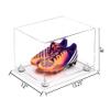 Better Display Cases Acrylic Shoe Display Case - Large Rectangle Box with Clear Case, White Risers and Clear Base 15.25" x 12" x 8" (A026/V12) view 2