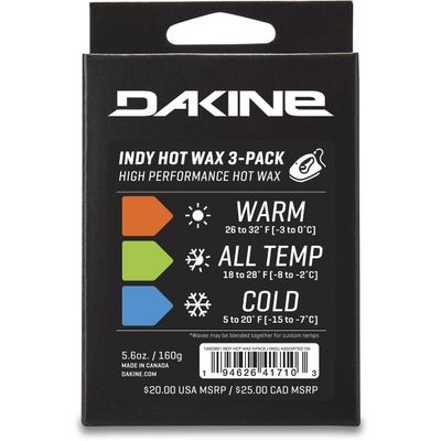 Dakine Indy Hot Wax 3-Pack 160G - Assorted, One Size