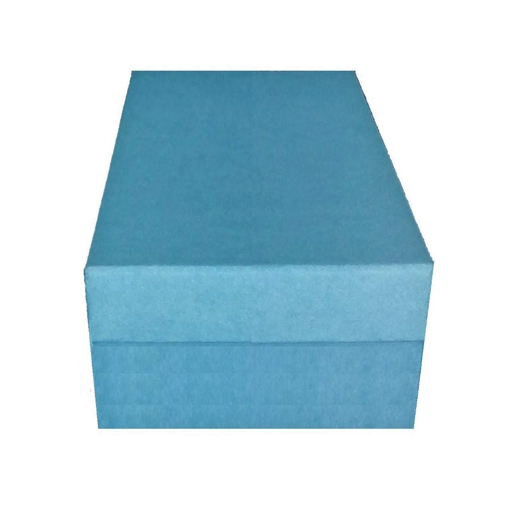 8 Boxes Made in USA Cotton Filled Jewelry Boxes (3 1/2" x 3 1/2" x 1 7/8" H, Light Blue)