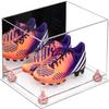 Better Display Cases Acrylic Shoe Display Case - Large Rectangle Box with Mirror Case, Pink Risers and Clear Base 15.25" x 12" x 8" (A026/V12) view 1