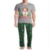Mens Buddy Elf Need Hugs! Christmas Classic Fit 2 Piece Pajama Set, (Size Small, Grey/Green) view 3