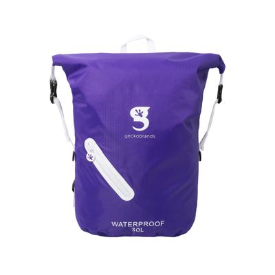 geckobrands Lightweight 30L Waterproof Backpack - Lightweight Watertight Outdoor Bag Hiking Traveling Light Water Activities
