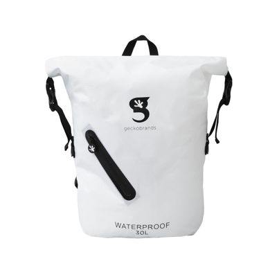geckobrands Lightweight 30L Waterproof Backpack - Lightweight Watertight Outdoor Bag Hiking Traveling Light Water Activities