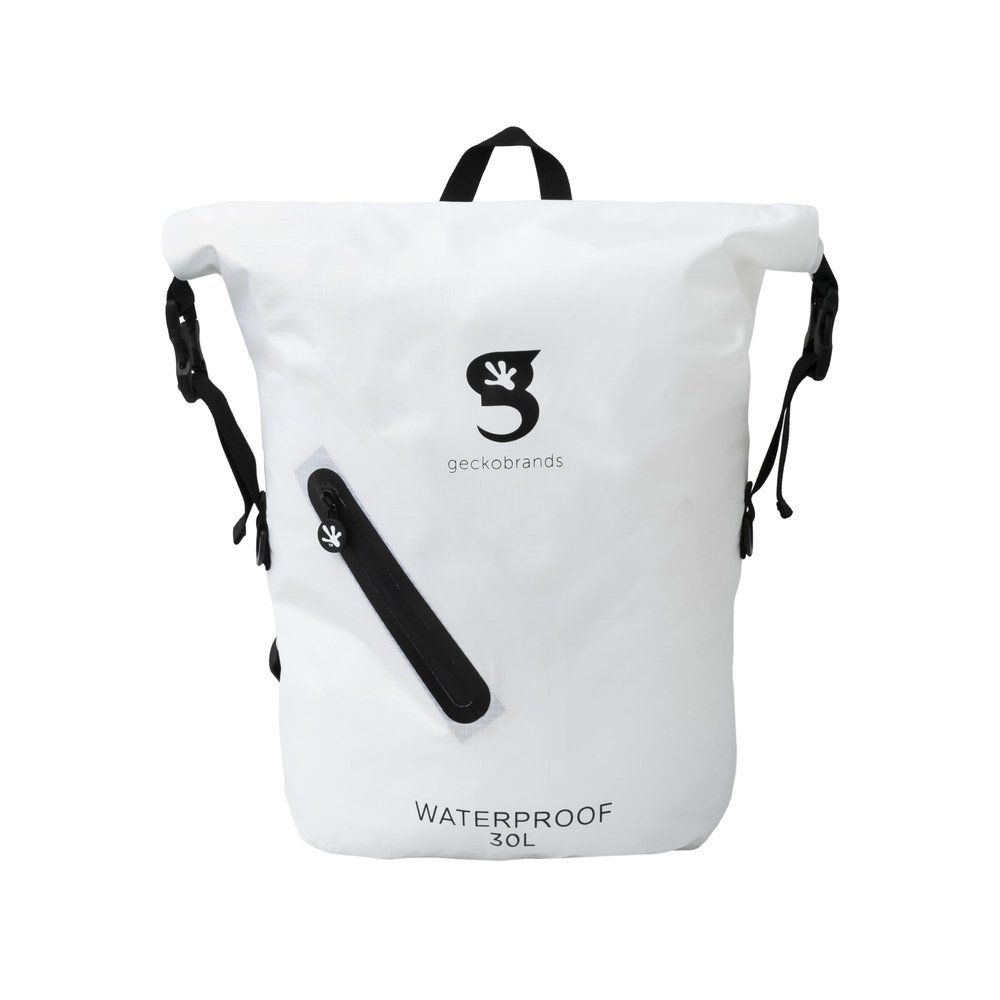 geckobrands Lightweight 30L Waterproof Backpack - Lightweight Watertight Outdoor Bag Hiking Traveling Light Water Activities