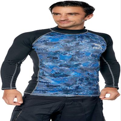 IST DS46 Unisex Long Sleeve Rash Guard (Small, Blue)