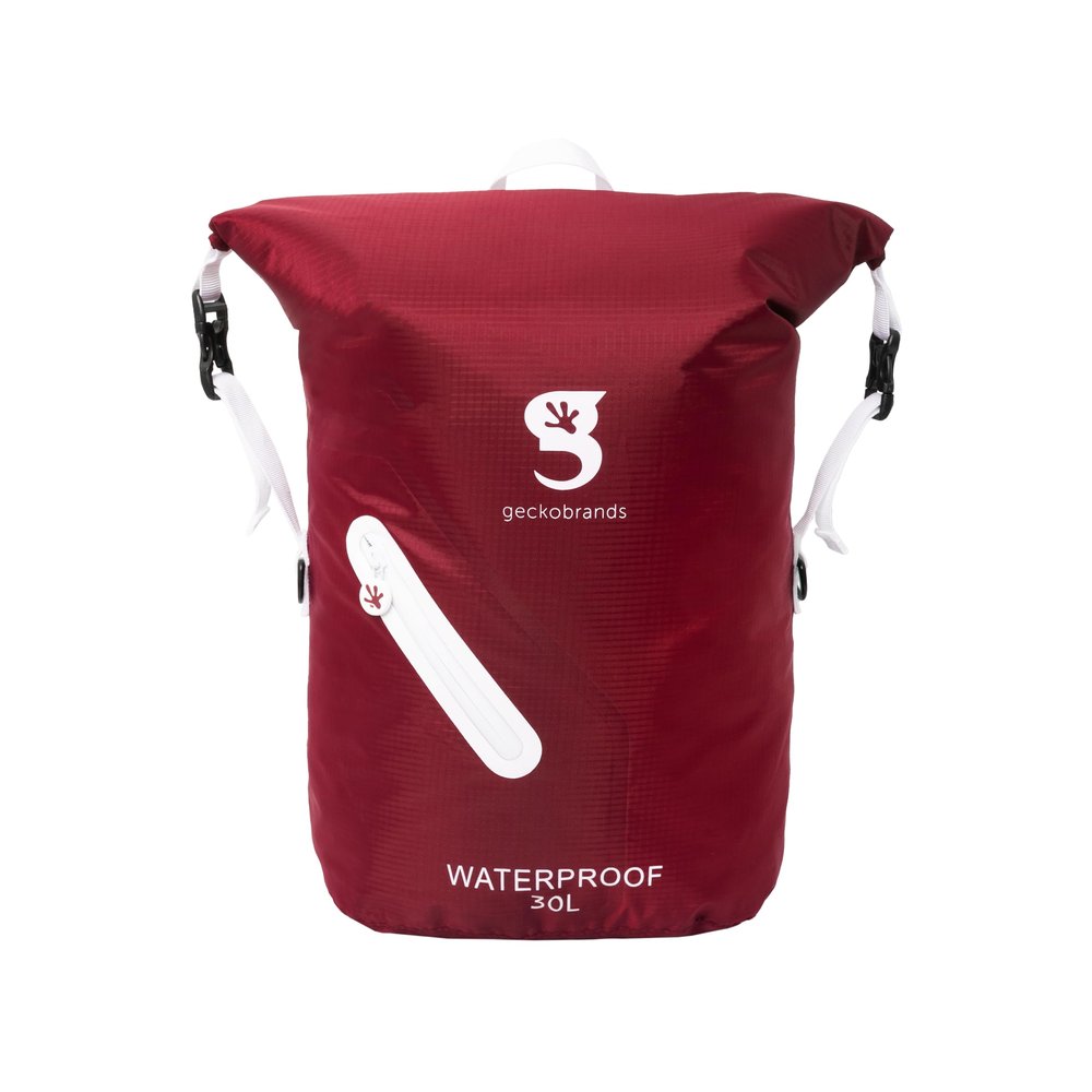 geckobrands Lightweight 30L Waterproof Backpack - Lightweight Watertight Outdoor Bag Hiking Traveling Light Water Activities
