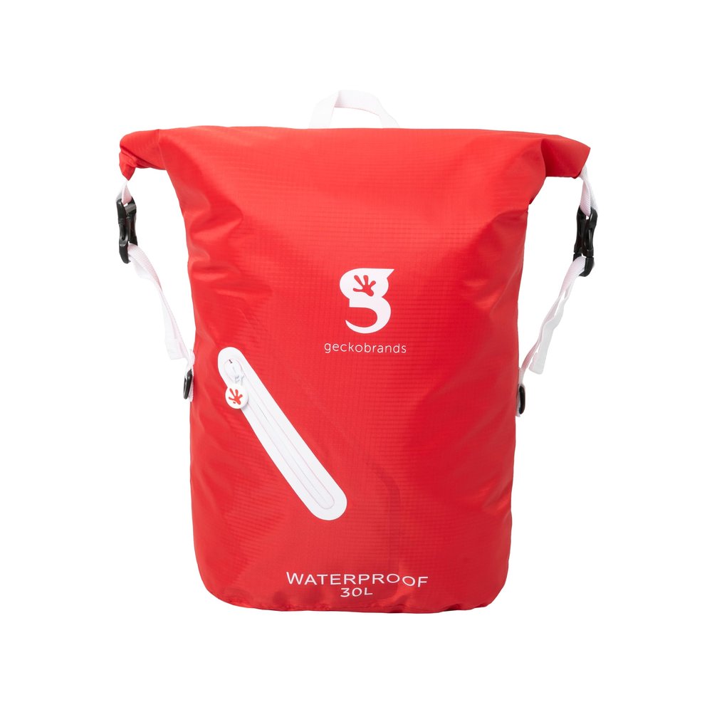 geckobrands Lightweight 30L Waterproof Backpack - Lightweight Watertight Outdoor Bag Hiking Traveling Light Water Activities