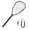 Aventik Fly Floating Fishing Carbon Fiber Landing Net Clear Rubber Ghost Net Catch & Release with Magnetic Net Release(Long Handle withblack with Magnetic Release) view 1
