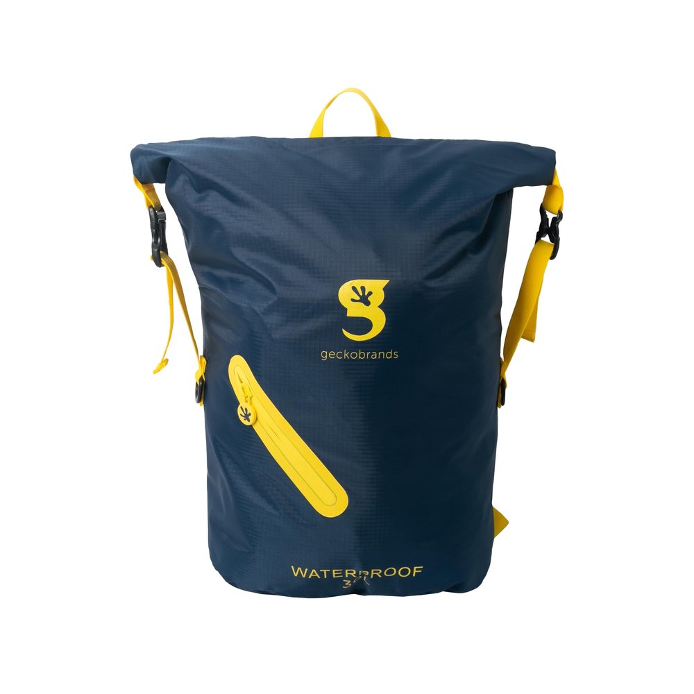 geckobrands Lightweight 30L Waterproof Backpack - Lightweight Watertight Outdoor Bag Hiking Traveling Light Water Activities