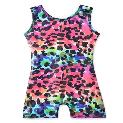 HOZIY Leotards for Girls Gymnastics Spandex Size 9-10 Years Old Colorful Rainbow Camouflage
