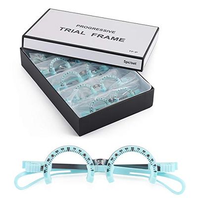Dhoptical Titanium Alloy Trial Frame Half Rimless Frame Optical Use Three Lens Glasses Shop Equipment (58MM TO 66MM)