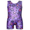 Gymnastics Leotards for Girls Purple Leopard 5t Size 5-6 Years Old Dance Shorts view 1