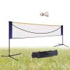 CNCEST 20FT Portable Standard Badminton Net Set, Adjustable Height, Nylon Net with Poles, for Outdoor Double Court, Volleyball, Tennis view 2