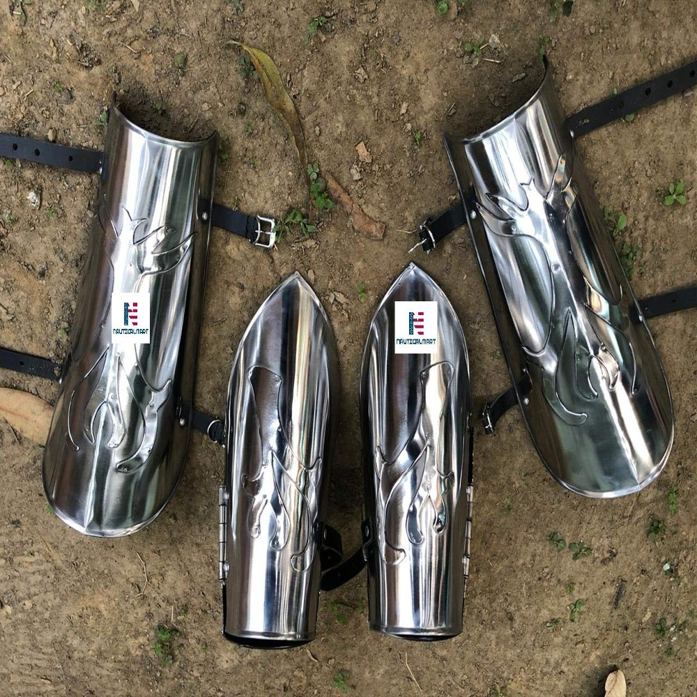 Nautical-Mart Medieval Knight King Elendil Armour Gondor Fountain Arm bracers & Leg Greaves (Complete Set)