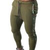 Andongnywell Men's casual running training sweatpants pantaloons Stretch Straight Leg Cotton Comfy Pocket Pants (Army Green,Large) view 4