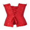 Kranchungel Corset Tops for Women: Renaissance Corset Bustier Shapewear - Halloween Costumes for Themed Parties Aged 25-35 4X-Large Red view 3