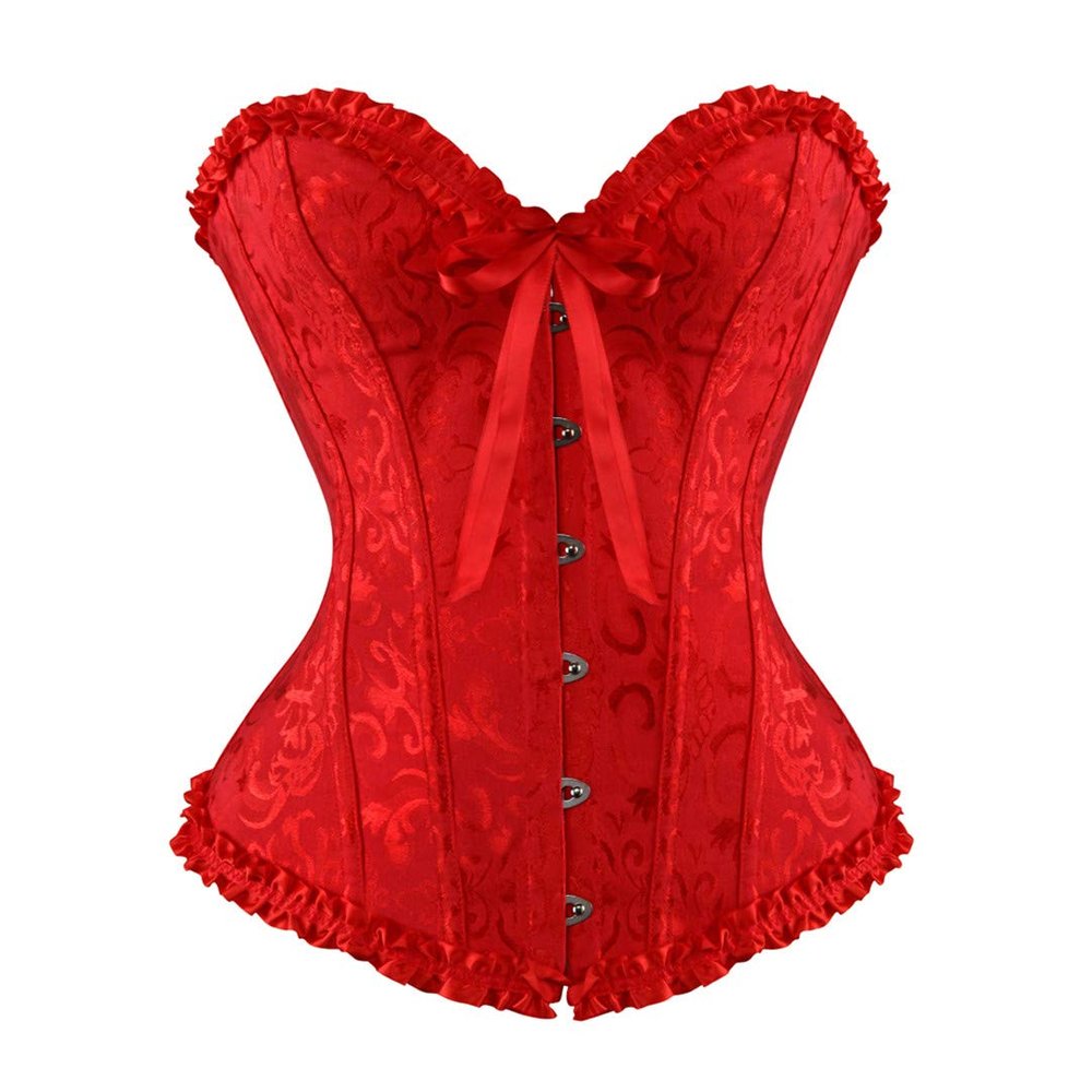 Kranchungel Corset Tops for Women: Renaissance Corset Bustier Shapewear - Halloween Costumes for Themed Parties Aged 25-35 Medium Red
