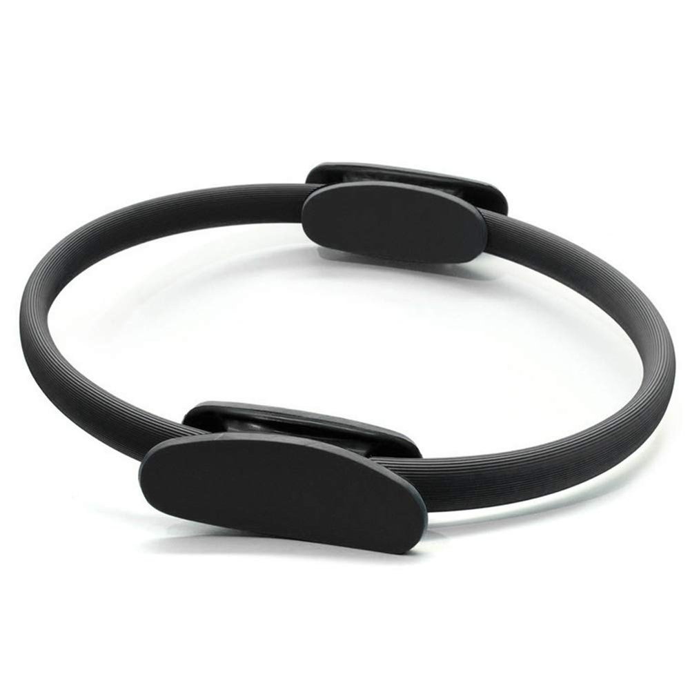 Pilates Circle Ring Resistance Exercise Workout Fitness Gym Yoga Ring Dual Band-Black