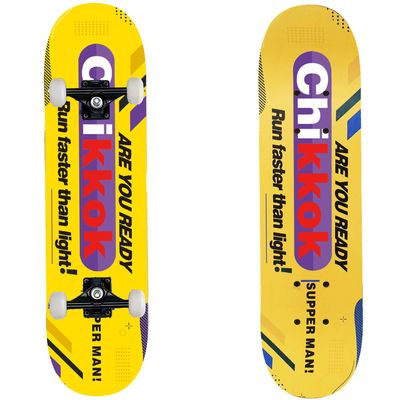 CHIKKOK Skateboard, 7-Layer Hard Maple Deck for Youths,Beginners,110 lb,23.6X 6 lnches,602